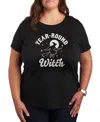 Air Waves Trendy Plus Size Halloween Graphic T-shirt In Black