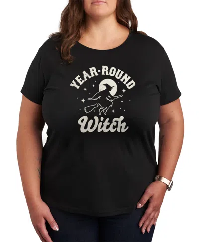 Air Waves Trendy Plus Size Halloween Graphic T-shirt In Black