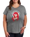 Air Waves Trendy Plus Size Graphic T-shirt In Gray