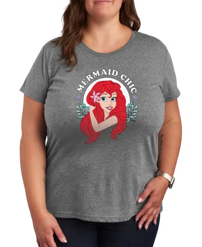 Air Waves Trendy Plus Size Graphic T-shirt In Gray
