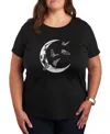 Air Waves Trendy Plus Size Graphic T-shirt In Black