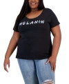 AIR WAVES AIR WAVES TRENDY PLUS SIZE MELANIN GRAPHIC T-SHIRT