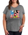 Air Waves Trendy Plus Size Graphic T-shirt In Gray