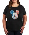 Air Waves Trendy Plus Size Graphic T-shirt In Black