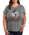 Air Waves Trendy Plus Size Graphic T-shirt In Gray