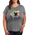 Air Waves Trendy Plus Size Graphic T-shirt In Gray