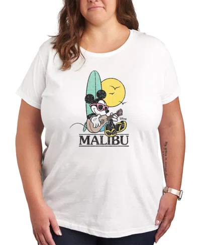 Air Waves Trendy Plus Size Graphic T-shirt In White