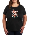 Air Waves Trendy Plus Size Disney Minnie Mouse Earth Day Graphic T-shirt In Black