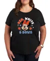 Air Waves Trendy Plus Size Graphic T-shirt In Black