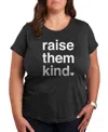 Air Waves Plus Size Trendy Graphic T-shirt In Gray