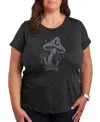 Air Waves Trendy Plus Size Graphic T-shirt In Black