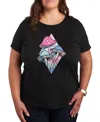 Air Waves Trendy Plus Size Graphic T-shirt In Black