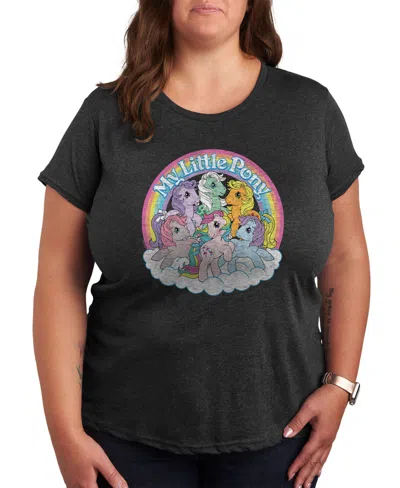 Air Waves Trendy Plus Size My Little Pony Graphic T-shirt In Gray