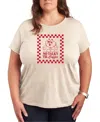AIR WAVES TRENDY PLUS SIZE NO TALKY TILL COFFEE GRAPHIC SHORT SLEEVE T-SHIRT