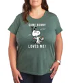 AIR WAVES TRENDY PLUS SIZE PEANUTS SNOOPY EASTER GRAPHIC T-SHIRT