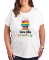 Air Waves Trendy Plus Size Peanuts Graphic T-shirt In White