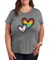 Air Waves Plus Size Trendy Graphic T-shirt In Gray