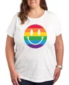 Air Waves Plus Size Trendy Graphic T-shirt In White