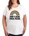 Air Waves Plus Size Trendy Graphic T-shirt In White