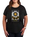 Air Waves Trendy Plus Size Graphic T-shirt In Black