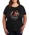 Air Waves Trendy Plus Size Graphic T-shirt In Black