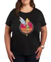 Air Waves Trendy Plus Size Graphic T-shirt In Black