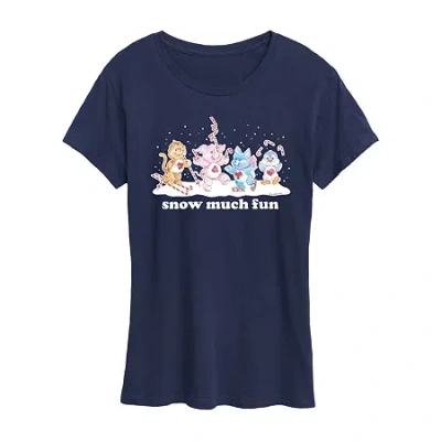 Air Waves Womens Crew Neck Short Sleeve Regular Fit Care Bears Graphic T-shirt In Blue