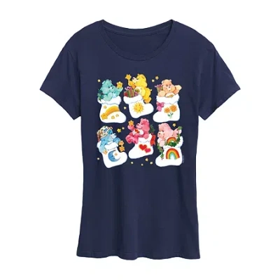 Air Waves Womens Crew Neck Short Sleeve Regular Fit Care Bears Graphic T-shirt In Blue
