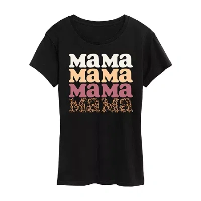 Air Waves Womens Crew Neck Short Sleeve Regular Fit Graphic T-shirt In Black