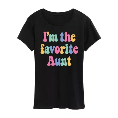 Air Waves Womens Crew Neck Short Sleeve Regular Fit Graphic T-shirt In Black