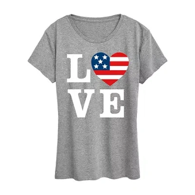 Air Waves Womens Crew Neck Short Sleeve Regular Fit Graphic T-shirt In Gray