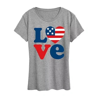 Air Waves Womens Crew Neck Short Sleeve Regular Fit Graphic T-shirt In Gray