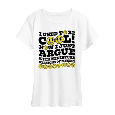 Air Waves Womens Crew Neck Short Sleeve Regular Fit Graphic T-shirt In White