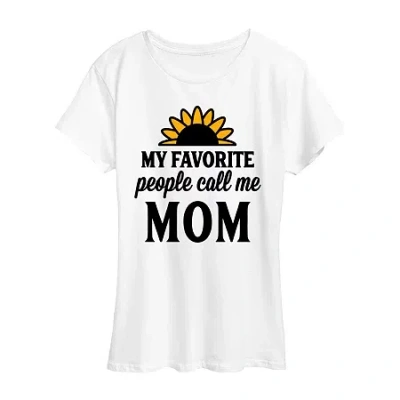 Air Waves Womens Crew Neck Short Sleeve Regular Fit Graphic T-shirt In White