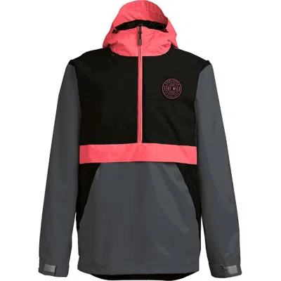 Pre-owned Airblaster Trenchover Jacket - Men's In Black/hot Coral