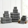 Aircloud 18-pc. Solid Bath Towel Set In Black