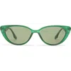 Aire Amalthea 55mm Cat Eye Sunglasses In Emerald/green Mono