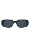 Aire Ascendant 49mm Polarized Rectangular Sunglasses In Matte Black
