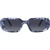 Aire Ascendant 49mm Rectangular Sunglasses In Black Marble