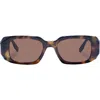 Aire Ascendant 49mm Rectangular Sunglasses In Dark Tortoise
