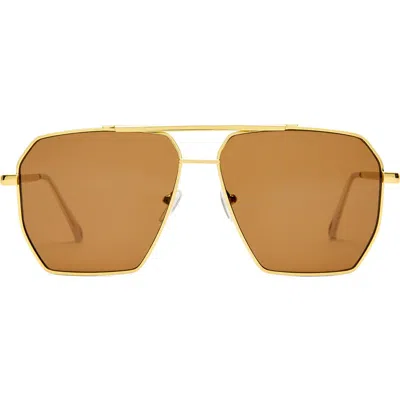Aire Asteroide 60mm Square Sunglasses In Gold