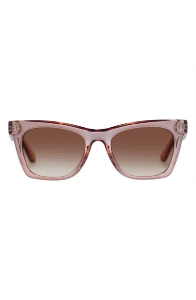 Aire Bellatrix 48mm Gradient Small Cat Eye Sunglasses In Biscuit