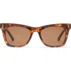 Aire Bellatrix 48mm Gradient Small Cat Eye Sunglasses In Dark Tort/brown Mono Pol