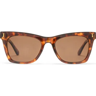 Aire Bellatrix 48mm Gradient Small Cat Eye Sunglasses In Dark Tort/brown Mono Pol
