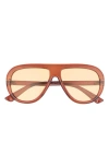 Aire Cadent 54mm Aviator Sunglasses In Brown