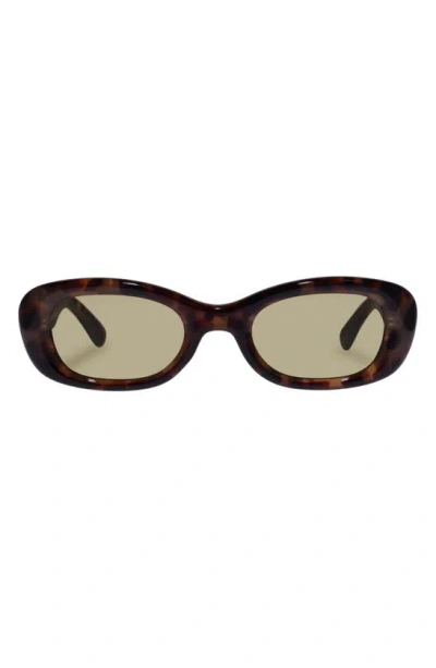 Aire Calisto 49mm Small Oval Sunglasses In Dark Tortoise