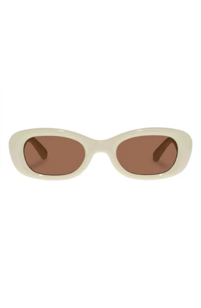 Aire Calisto Oval Sunglasses In Ivory/cream Beige
