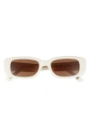 Aire Ceres 51mm Rectangular Sunglasses In Ivory / Hazel Tint
