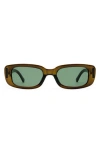 Aire Ceres 51mm Rectangular Sunglasses In Khaki/green Mono