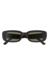 Aire Ceres 51mm Rectangular Sunglasses In Black / Green Mono Polar